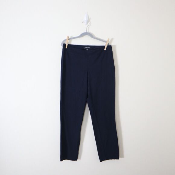 Eileen Fisher Size PP System Washable Crepe Slim Ankle Pant Navy Blue - Picture 2 of 10